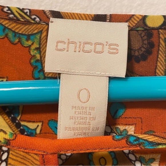 Chico’s‎ Top Womens Size 0 Small LongSleeve Balloons Sleeve Fun Colors - Picture 4 of 11